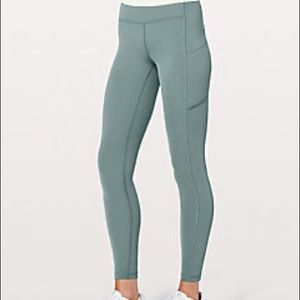 Sage Green Lululemon tights with pockets